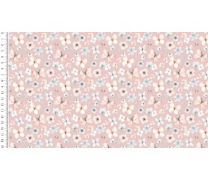 Popeline - Schmetterlinge rosa